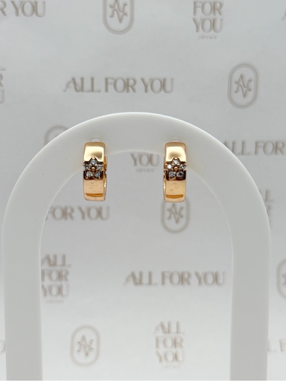 18K Gold Filled Mini Hoop Spring Blossom Earrings with CZ Flower Detail